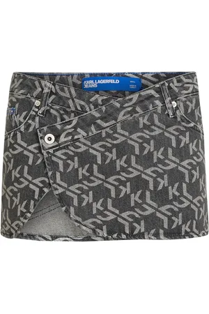 Karl Lagerfeld Monogram-print denim miniskirt