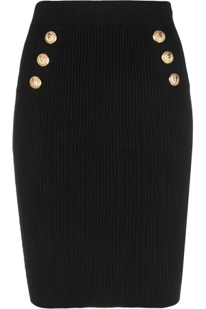 Balmain High-waisted knitted skirt