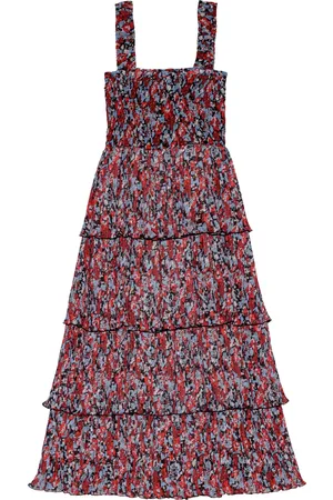 Ganni Floral-print layered midi dress