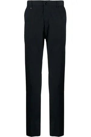HUGO BOSS Cotton-blend straight-leg trousers