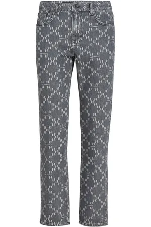 Karl Lagerfeld Monogram-jacquard straight-leg jeans