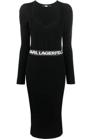 Karl Lagerfeld Logo-print ribbed dress