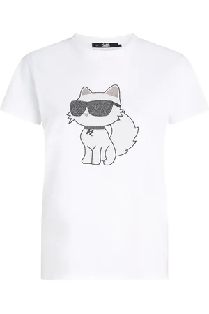 Karl Lagerfeld Ikon 2.0 Choupette rhinestone-embellished T-shirt