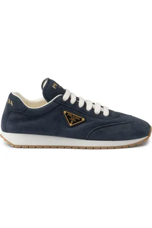 Prada Enamel logo suede sneakers