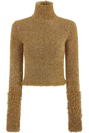 Paco rabanne Metallic knitted long-sleeved top