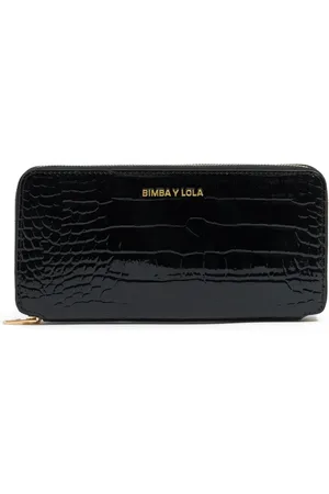 Bimba y Lola Croc-effect leather wallet
