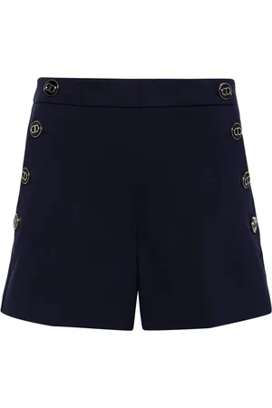 Twin-Set Logo-embossed slim-fit shorts