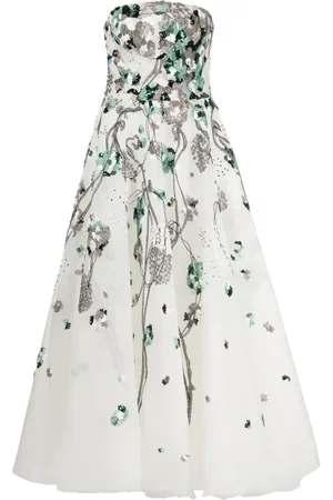 Saiid Kobeisy Sequinned strapless tulle dress