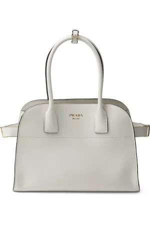Prada Medium logo-stamp leather tote bag