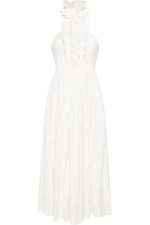 Serafini Ruffled sleeveless midi dress