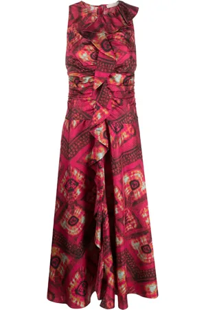 ULLA JOHNSON Othella graphic-print silk midi dress