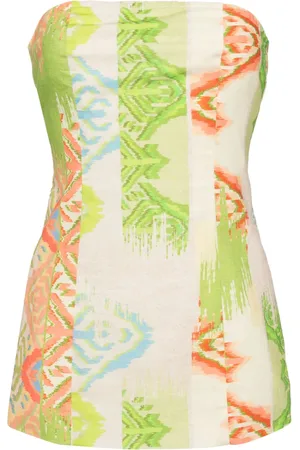 Never Fully Dressed Abstract-print strapless top