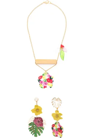 AMIR SLAMA Floral-appliqu?? necklace earrings set