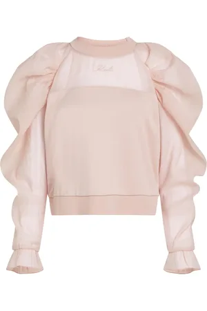 Karl Lagerfeld Organza-sleeve sweatshirt