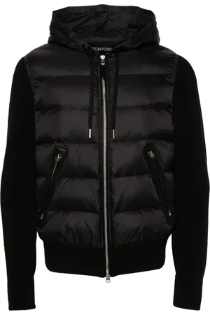 Tom Ford Hooded knit-panelled puffer jacket