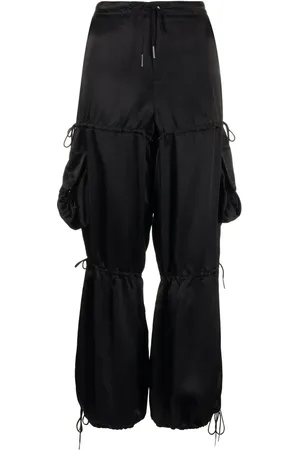 Anna Sui Satin-finish pocket straight trousers