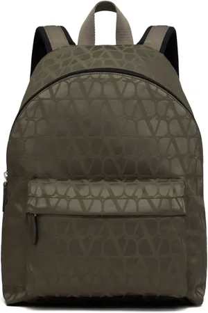 VALENTINO GARAVANI Toile Iconographe leather-trim backpack