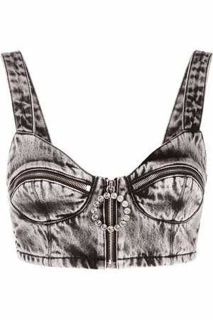 Alessandra Rich Denim Bra Top