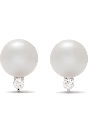 Tasaki 18kt white gold Akoya pearl diamond earrings