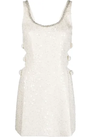 Self-Portrait Diamanté-trim mini dress