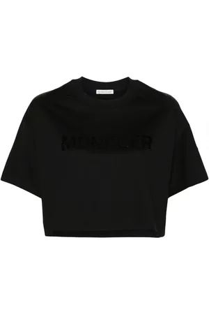 Moncler Sequin-logo cropped T-shirt