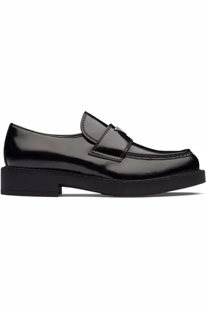 Prada Chocolate brushed leather loafers