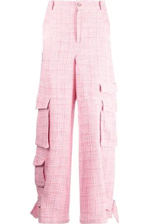 GCDS Ultracargo tweed wide-leg trousers
