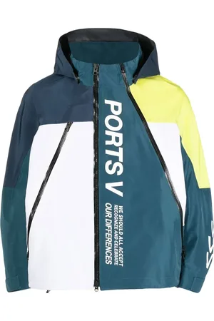 Ports V Logo-print zip-up hooded jacket