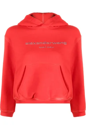 Alexander Wang Glitter logo-print cotton hoodie