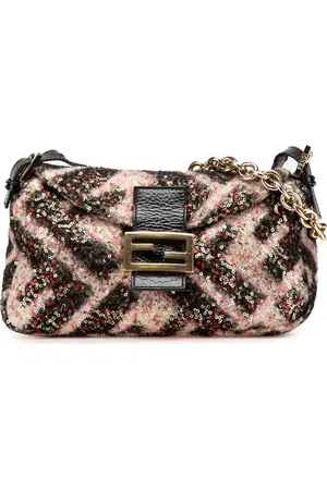 Fendi 2000-2010 Zucca Wool Sequined Double Flap shoulder bag