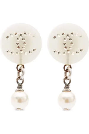 CHANEL 2012 CC faux-pearl drop earrings