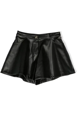 Twin-Set Faux-leather wide-leg shorts