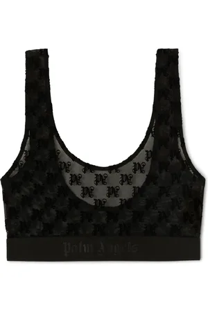 Palm Angels Monogram-motif lace bra