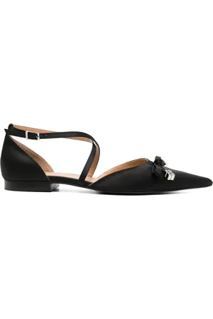 Ganni Bow-detail pointed-toe ballerina shoes