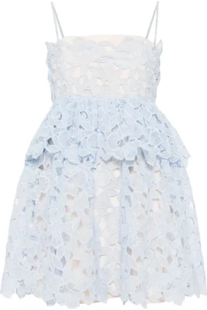 Self-Portrait Corded-lace sheer mini dress