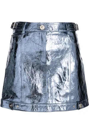VERSACE X Dua Lipa metallic leather miniskirt