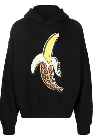 Palm Angels Banana-print cotton hoodie