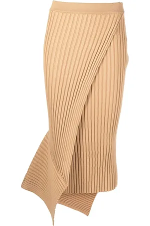 Stella McCartney Asymmetric ribbed-knit wrap skirt