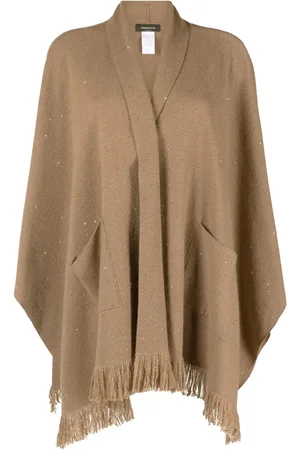 Fabiana Filippi Fringed-trim open-front poncho
