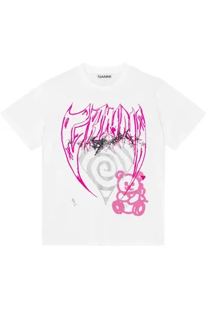 Ganni Graphic-print organic-cotton T-shirt