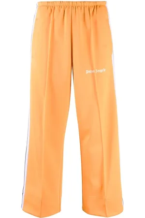 Palm Angels Side-stripe cropped track pants