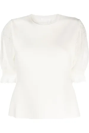 Chloé Lace-detail knitted top