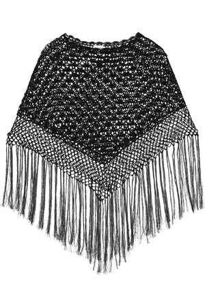 Ganni Sheer fringed shawl
