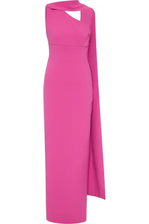 RACHEL GILBERT Clara asymmetrical cape-detail dress