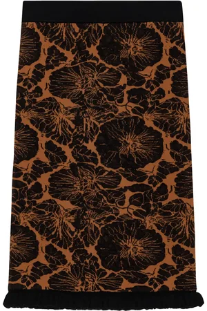 Ganni Floral-intarsia pencil skirt