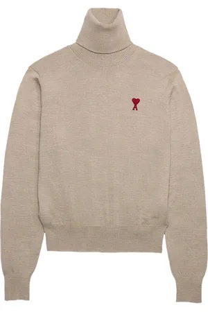 Ami Logo-embroidered roll-neck jumper