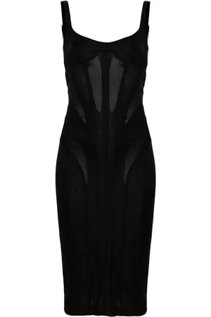 MUGLER Corset-style midi dress