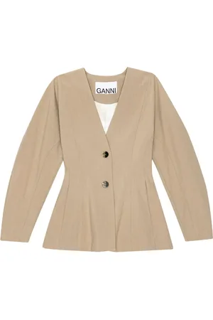 Ganni No-lapels fitted blazer
