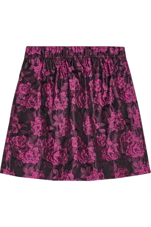Ganni Botanical-print jacquard miniskirt