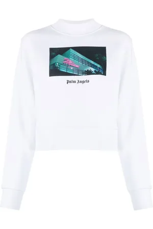 Palm Angels Graphic-print cropped sweatshirt